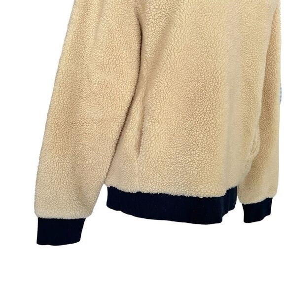 J. Crew Fleece Sherpa Cream Neutral Nordic Pullon Fisherman Granola Girl Sweater - Picture 6 of 8
